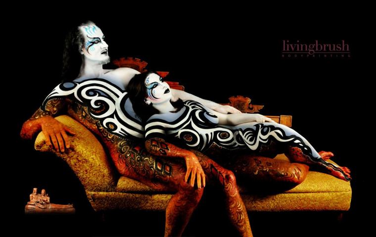 Couple reclining as one painting