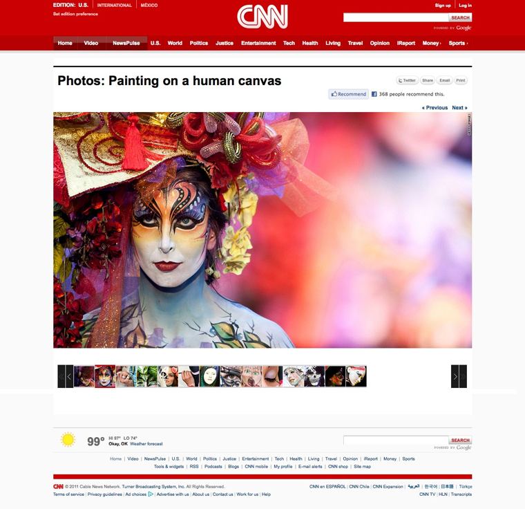 CNN coverage: Photos: Painting on a human canvas