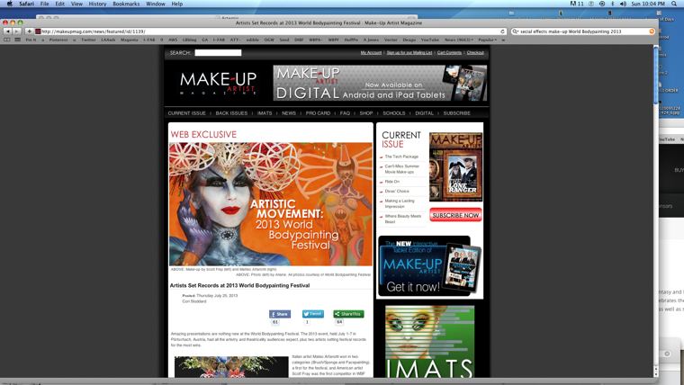 Makeup press coverage: World Bodypainting Festival coverage
