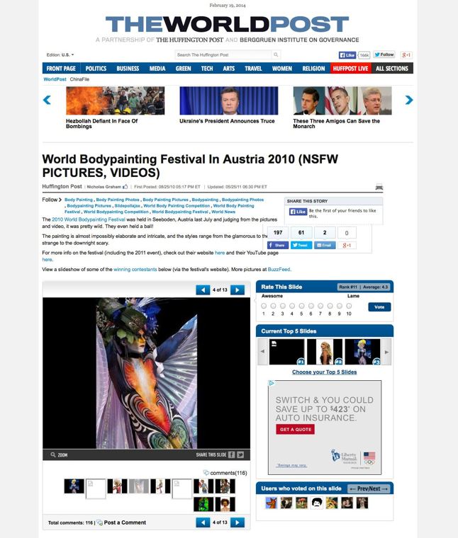 The WorldPost coverage: World Bodypainting Festival 2010