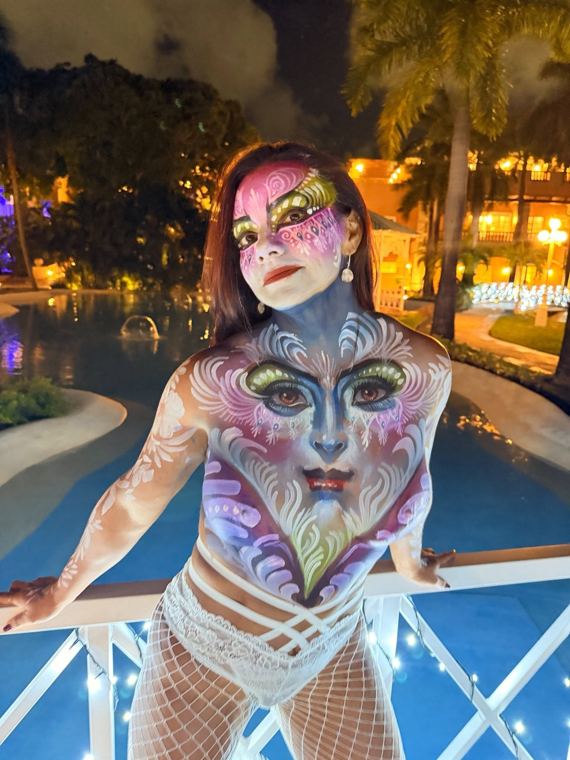 Poolside at night