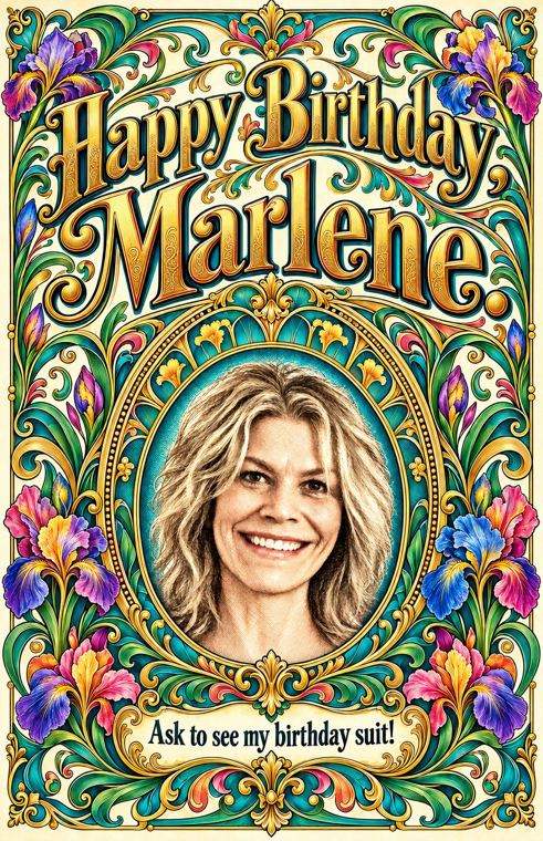 Art nouveau birthday portrait in jewel tones